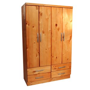 CLOSET 4 PUERTAS DE TERCIADO CON FRENTE DE MADERA